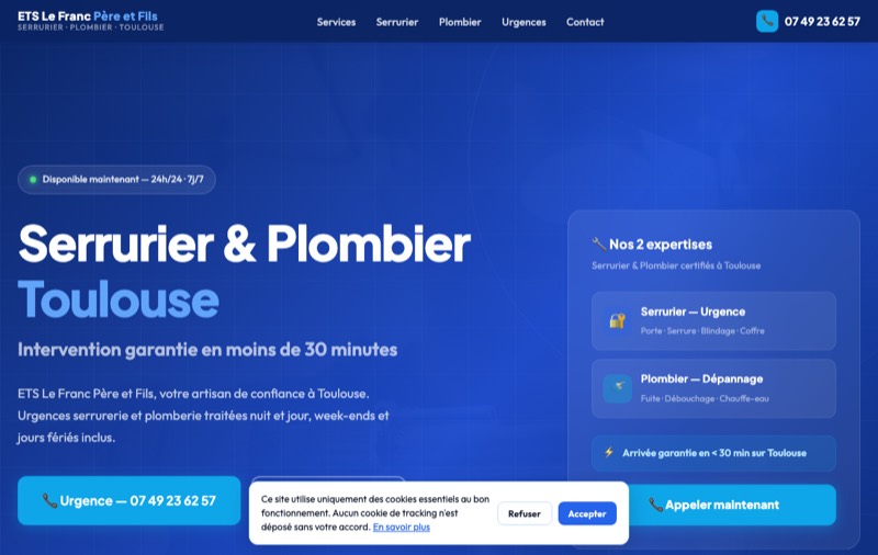 Site des Ets Le Franc père et fils